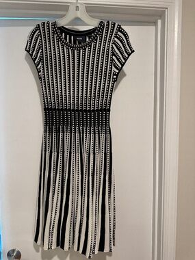 Fit & Flare Maeve Anthropology Black & White Knit Dress